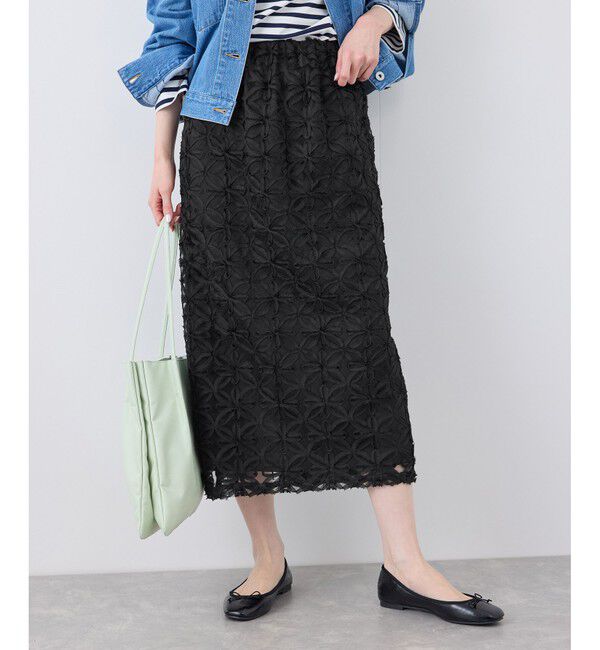 Rope&rsquo;Picnic「フラワーチュールレースアイラインスカート」|スカート|