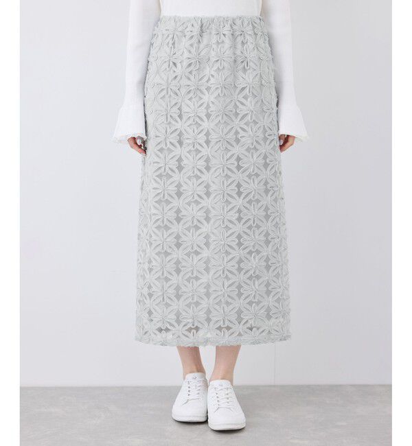 Rope&rsquo;Picnic「フラワーチュールレースアイラインスカート」|スカート|