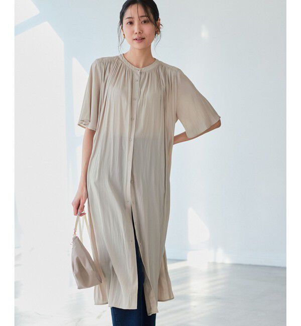 Rope&rsquo;Picnic「着丈選べる/接触冷感・UVカット/割繊ハーフスリーブワンピース」|ワンピース|