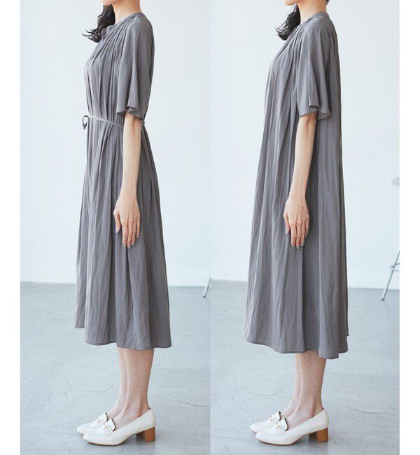 Rope&rsquo;Picnic「着丈選べる/接触冷感・UVカット/割繊ハーフスリーブワンピース」|ワンピース|