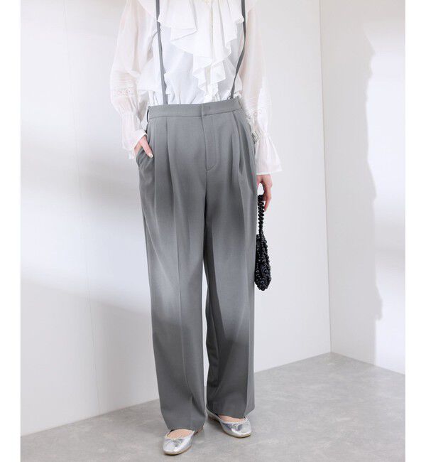 Rope&rsquo;Picnic「【3サイズ展開】サスペンダー付きワイドパンツ」|チノ|