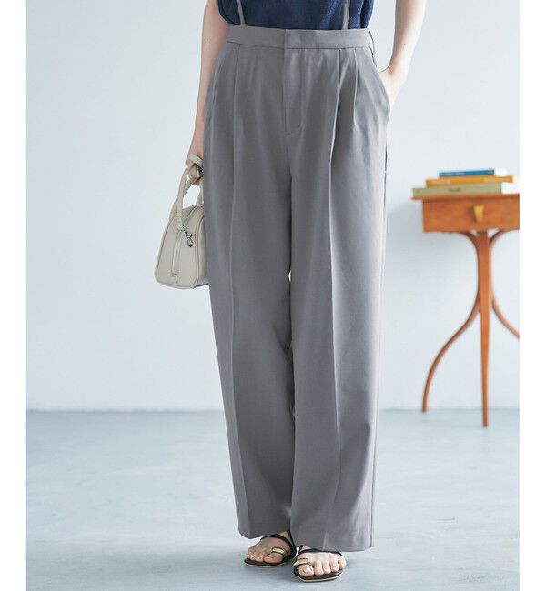 Rope&rsquo;Picnic「【3サイズ展開】サスペンダー付きワイドパンツ」|チノ|グレーサブ(09)