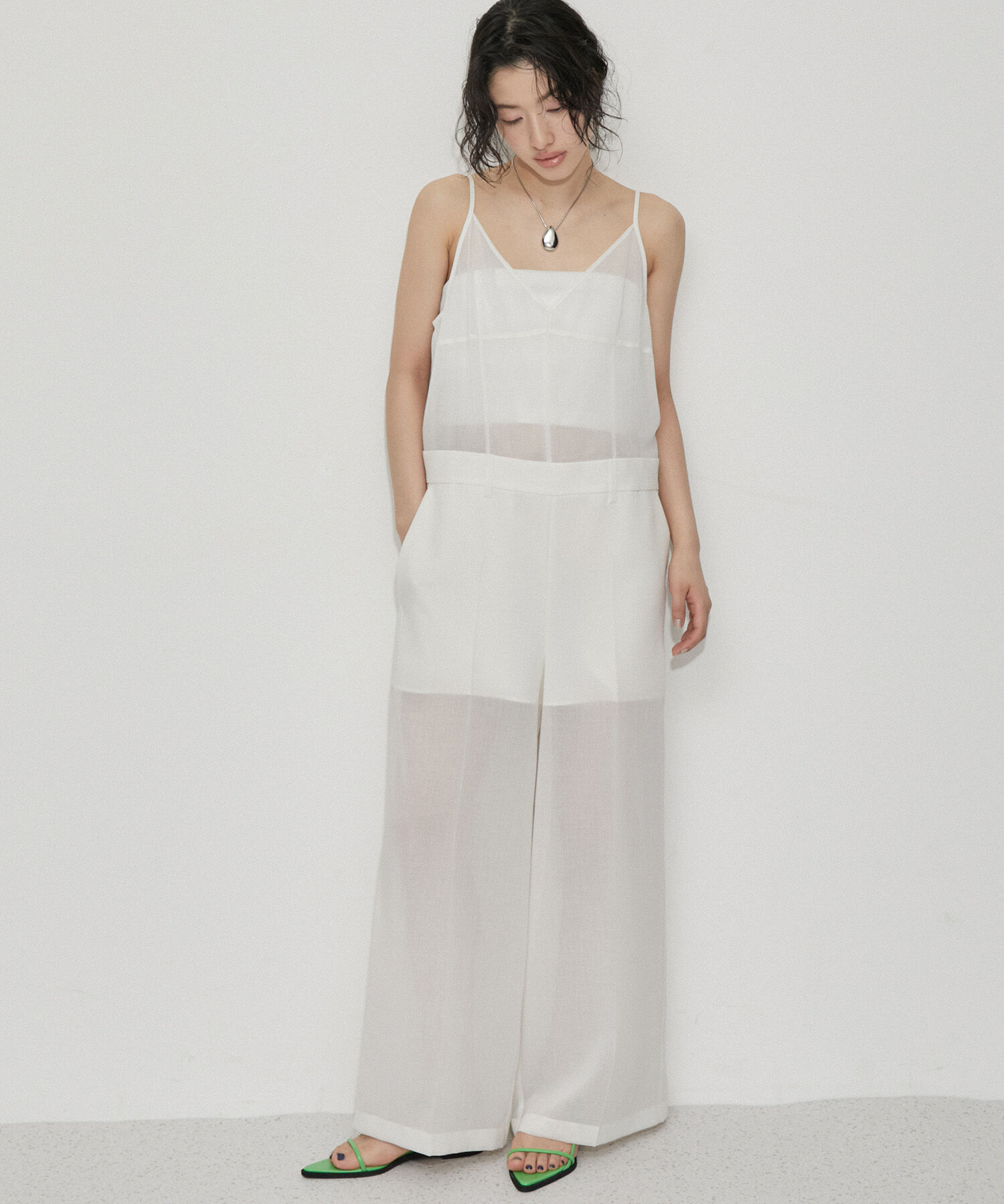 ADAM ET ROPE'「シアーキャミロンパース」|オールインワン|ホワイト(10)