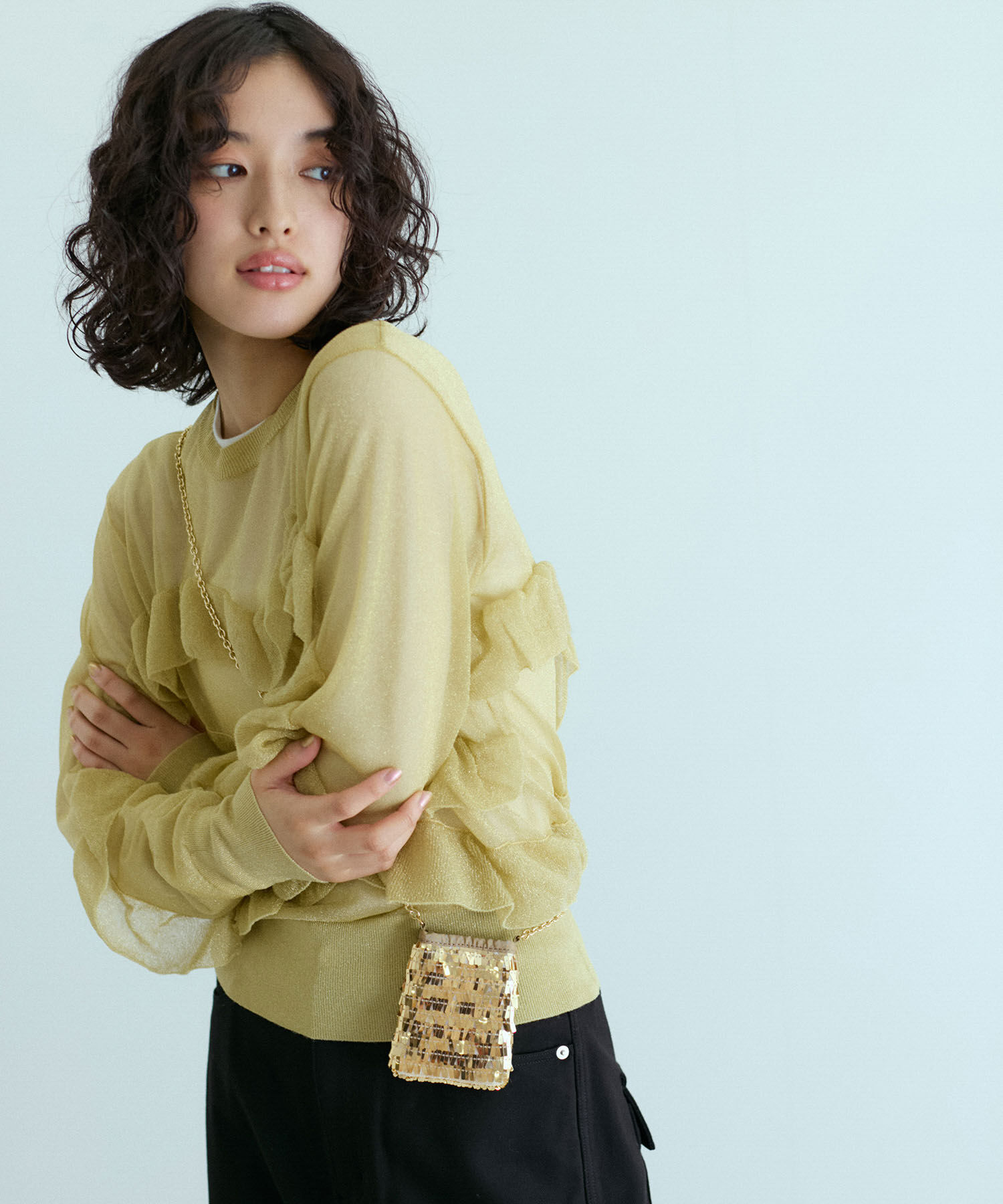 ADAM ET ROPE'「スパンコールアクセサリーポシェット」|ショルダー・メッセンジャー|