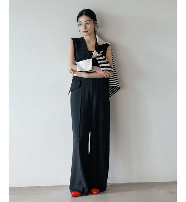 ADAM ET ROPE'「【WEB限定】Vネックロンパース」|オールインワン|