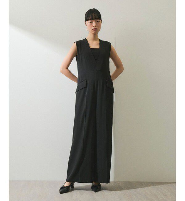 ADAM ET ROPE'「【WEB限定】Vネックロンパース」|オールインワン|