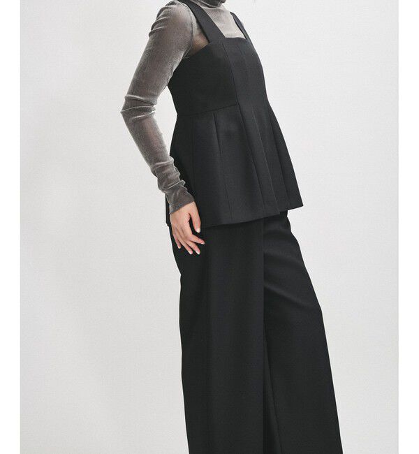 ADAM ET ROPE'「【逸品】・【サステナブル】ペプラムロンパース」|オールインワン|