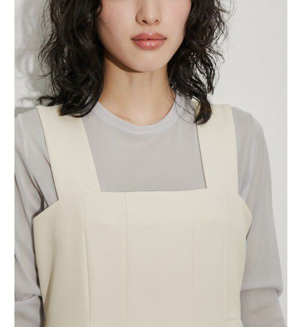 ADAM ET ROPE'「【逸品】・【サステナブル】ペプラムロンパース」|オールインワン|