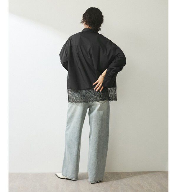 ADAM ET ROPE'「【WEB限定】レースコンビシャツ」|シャツ・ブラウス|