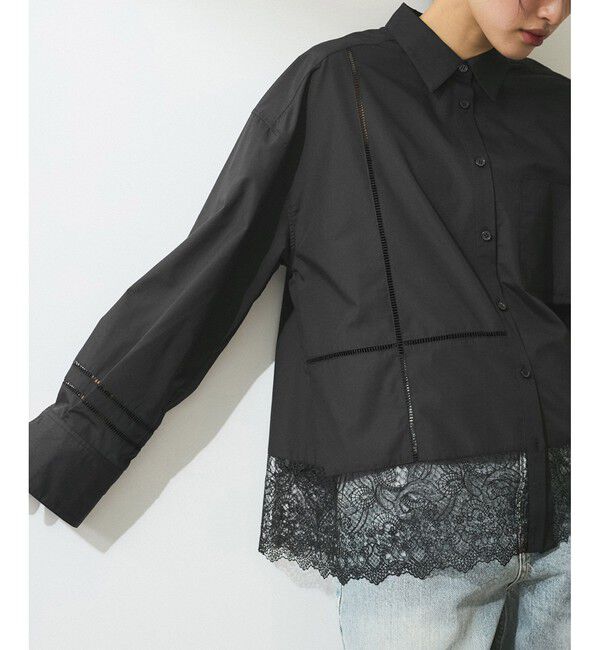 ADAM ET ROPE'「【WEB限定】レースコンビシャツ」|シャツ・ブラウス|
