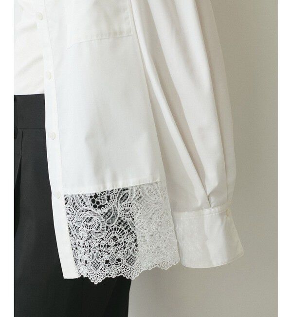 ADAM ET ROPE'「【WEB限定】レースコンビシャツ」|シャツ・ブラウス|