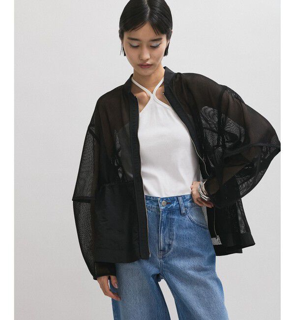 ADAM ET ROPE'「ドロストシアーメッシュカーディガン」|カーディガン|