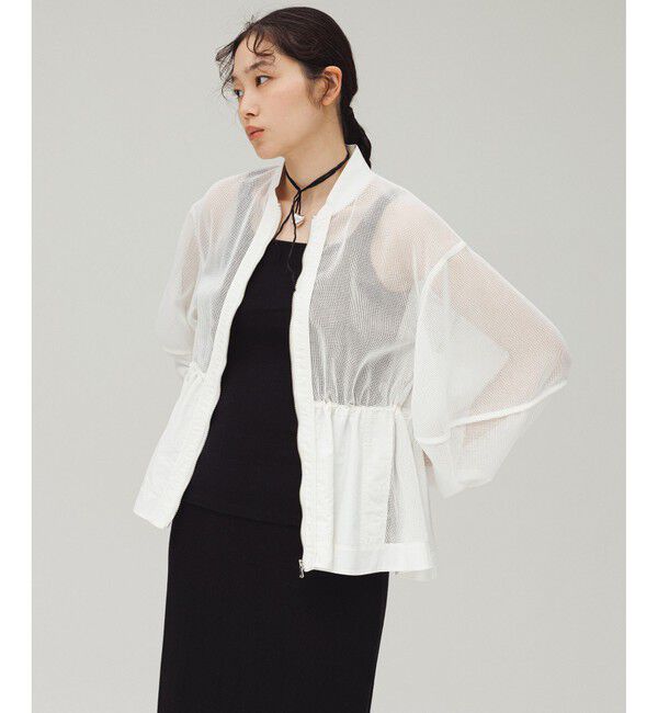 ADAM ET ROPE'「ドロストシアーメッシュカーディガン」|カーディガン|