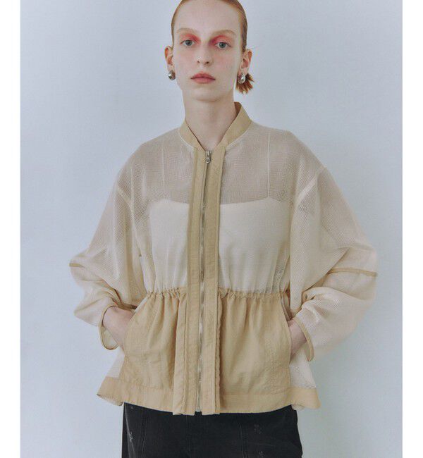 ADAM ET ROPE'「ドロストシアーメッシュカーディガン」|カーディガン|ベージュ(27)