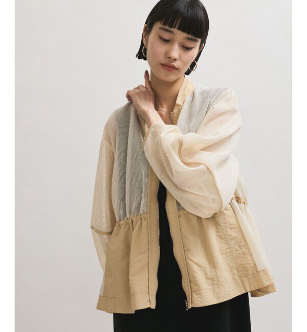 ADAM ET ROPE'「ドロストシアーメッシュカーディガン」|カーディガン|