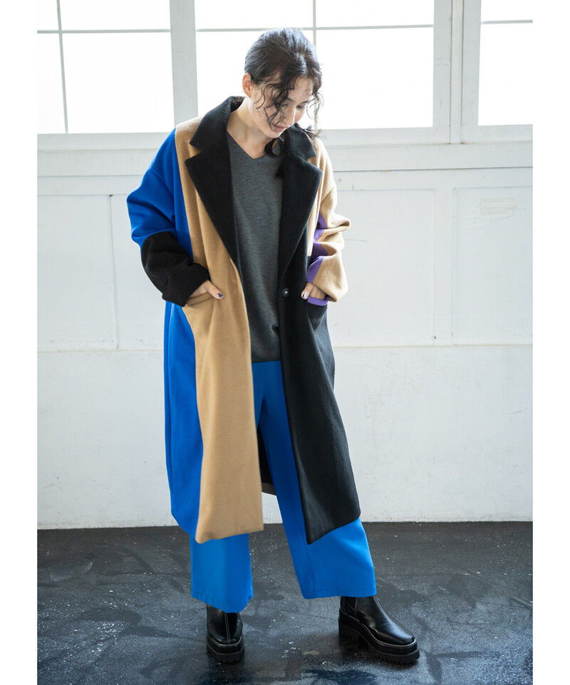  「カラーブロックチェスターコート」|チェスターコート|