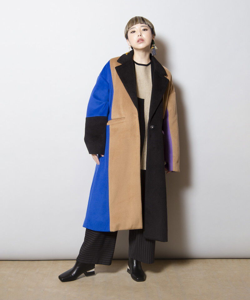  「カラーブロックチェスターコート」|チェスターコート|
