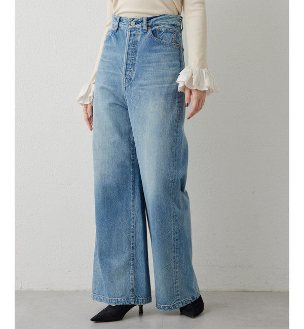  「ワイドフレアデニムパンツ」|チノ|