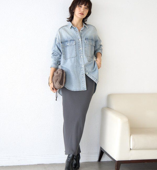  「【マイナス3kg/レビュー高評価☆】リブタイトスカート」|スカート|