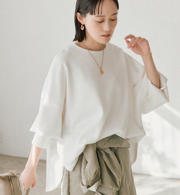  「【楽ちんキレイ】ダンボールポンチョプルオーバー」|Tシャツ・カットソー|