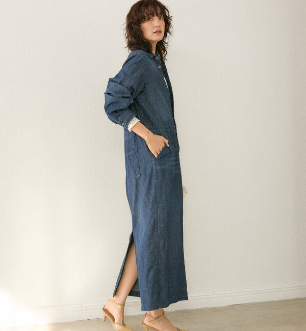  「【MONN&times;Yoshiiiiii】デニムシャツワンピース」|ワンピース|