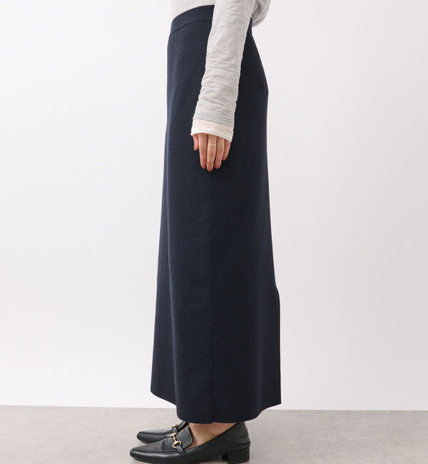  「【楽ちん美シルエット】コットンストレッチニットスカート」|スカート|