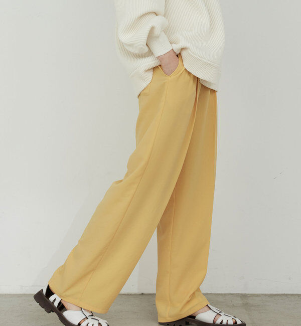  「【リニューアル！】ジャージーワイドタックパンツ」|チノ|