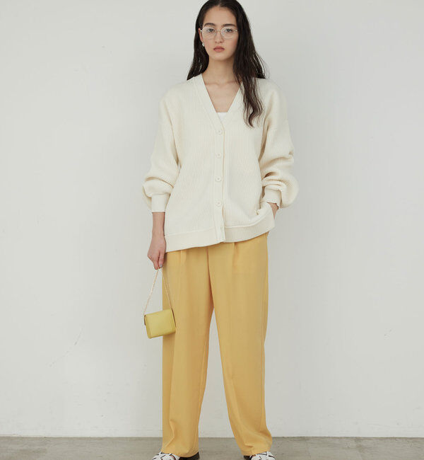  「【リニューアル！】ジャージーワイドタックパンツ」|チノ|