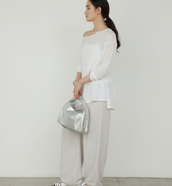  「【リニューアル！】ジャージーワイドタックパンツ」|チノ|