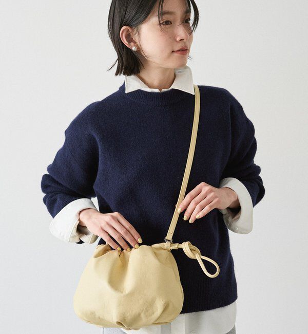  「レザー巾着4WAYショルダーバッグ」|ショルダー・メッセンジャー|イエロー