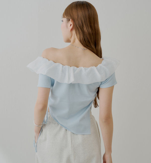  「バルーンフリルドッキングギャザーニット」|ニット・セーター|