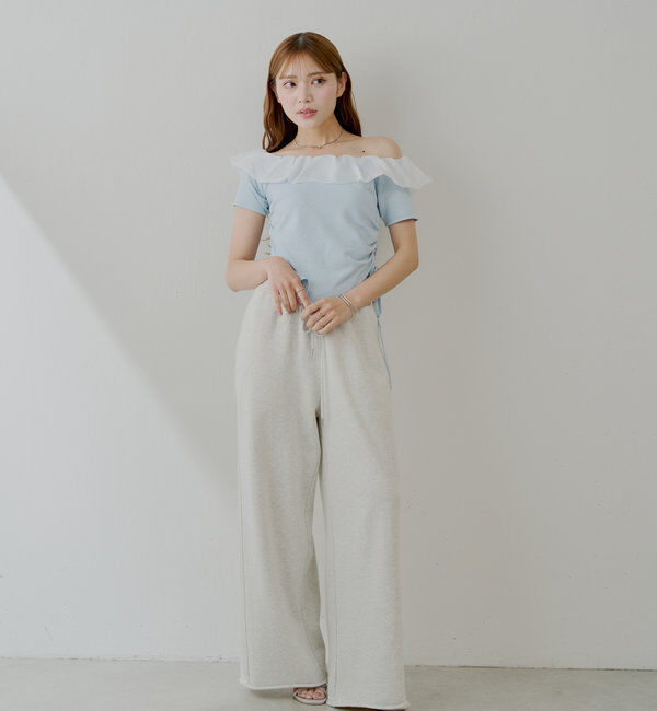  「バルーンフリルドッキングギャザーニット」|ニット・セーター|