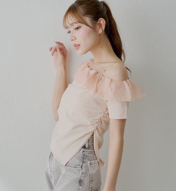  「バルーンフリルドッキングギャザーニット」|ニット・セーター|