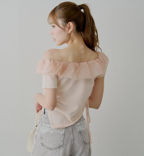  「バルーンフリルドッキングギャザーニット」|ニット・セーター|