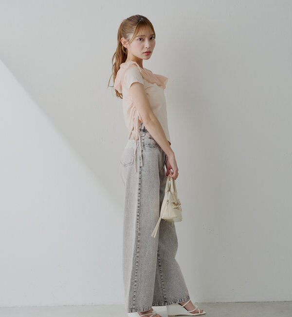  「バルーンフリルドッキングギャザーニット」|ニット・セーター|