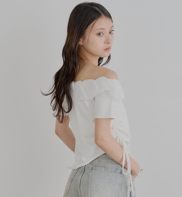  「バルーンフリルドッキングギャザーニット」|ニット・セーター|