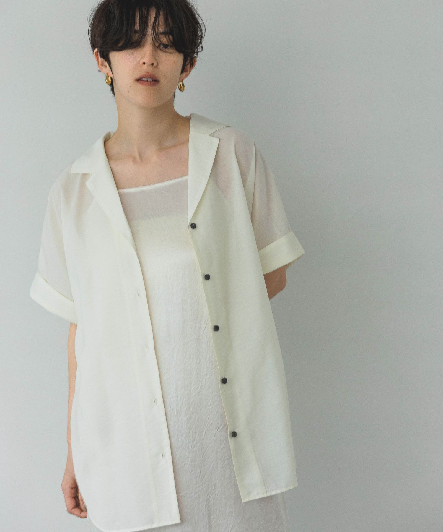 A part by 「【洗える】シアーカイキンBIGシャツ」|シャツ・ブラウス|