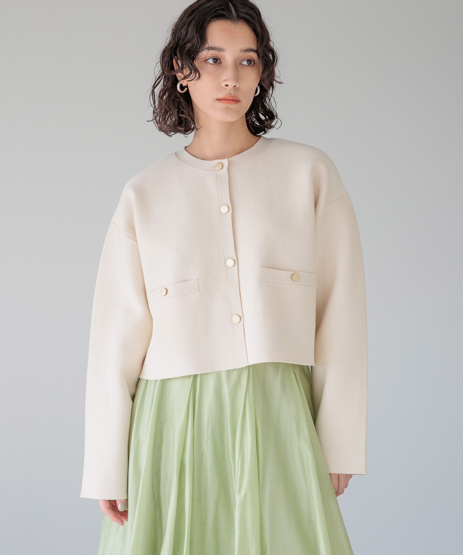 A part by 「スポンディッシュキンボタンクルーカーディガン」|ニット・セーター|