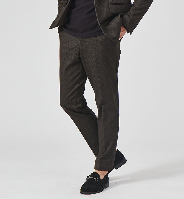 ABAHOUSE「【セットアップ対応】ポンチ イージー スラックス パンツ」|スラックス|モカ