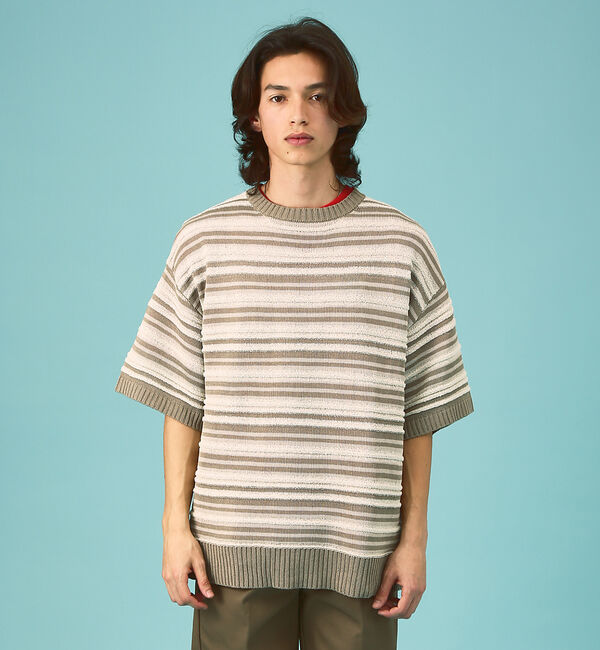 ABAHOUSE「【WEB限定】ランダムボーダーサマーニット/ユニセックス」|ニット・セーター|