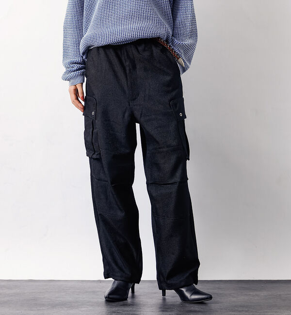 ABAHOUSE「POLY TWILL WIDE MILITARY CARGO/ワイドカーゴパンツ」|カーゴ|