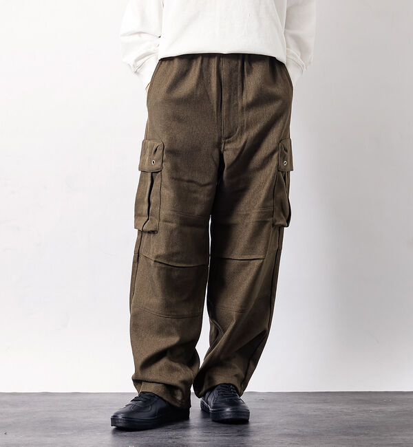 ABAHOUSE「POLY TWILL WIDE MILITARY CARGO/ワイドカーゴパンツ」|カーゴ|