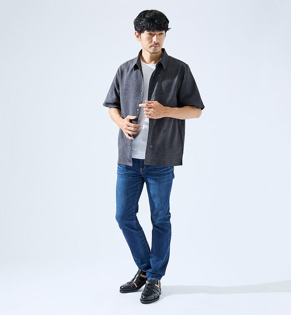 ABAHOUSE「【セットアップ対応】吸水速乾 リネンライク 半袖シャツ」|シャツ・ブラウス|