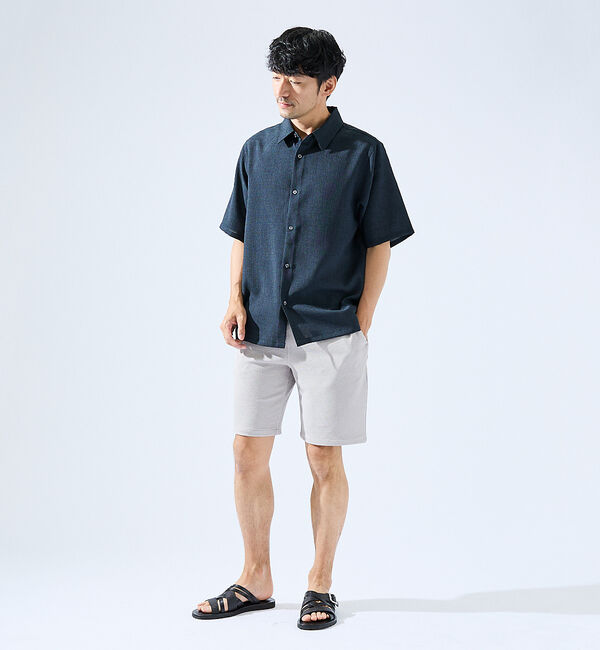 ABAHOUSE「【セットアップ対応】吸水速乾 リネンライク 半袖シャツ」|シャツ・ブラウス|