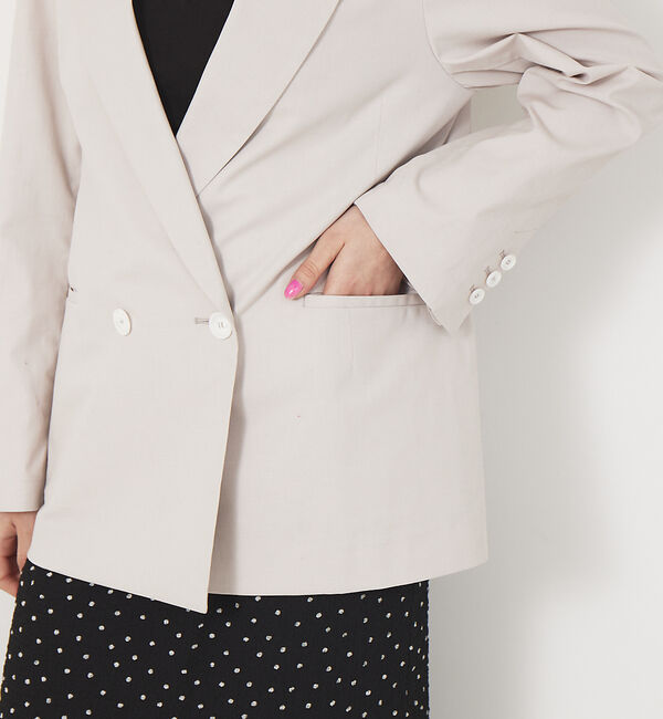 Rouge vif「麻混ダブルジャケット」|テーラードジャケット|