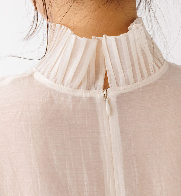 Rouge vif「プリーツネックシアーブラウス」|シャツ・ブラウス|