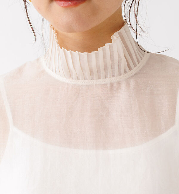 Rouge vif「プリーツネックシアーブラウス」|シャツ・ブラウス|