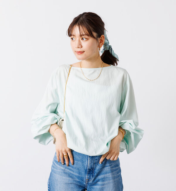 Rouge vif「ふんわり袖ボートネックブラウス」|シャツ・ブラウス|その他
