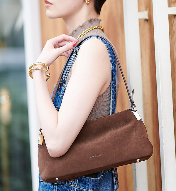 Rouge vif「【MAESTOSO/マエストソ】スクエアスウェードバッグ　ポーチ付き」|ショルダー・メッセンジャー|チョコ