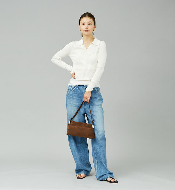 Rouge vif「【MAESTOSO/マエストソ】スクエアスウェードバッグ　ポーチ付き」|ショルダー・メッセンジャー|